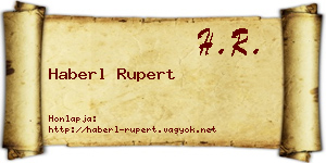 Haberl Rupert névjegykártya